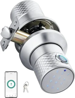 Slimme Deurknop Elektronisch Deurbeslag 18,6 cm Zilver