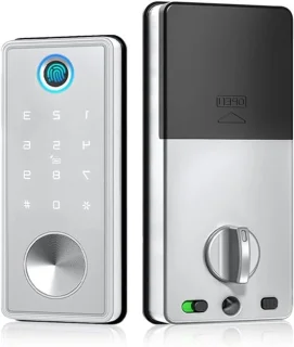 Slimme Deurslot - Biometrisch Slot - Huisbeveiliging - Vingerafdruk Ontgrendeling - 35-55mm Deurdikte - Zilver