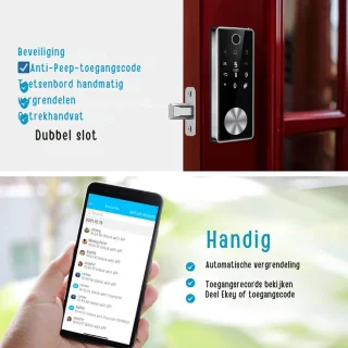 Smart Fingerprint Lock Elektronisch Deurslot Zilver