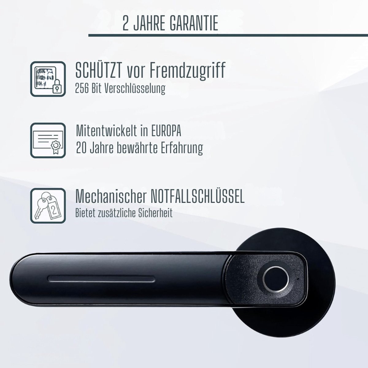 Smart Handle Elektronisch Deurslot Vingerafdruk & Bluetooth Zwart