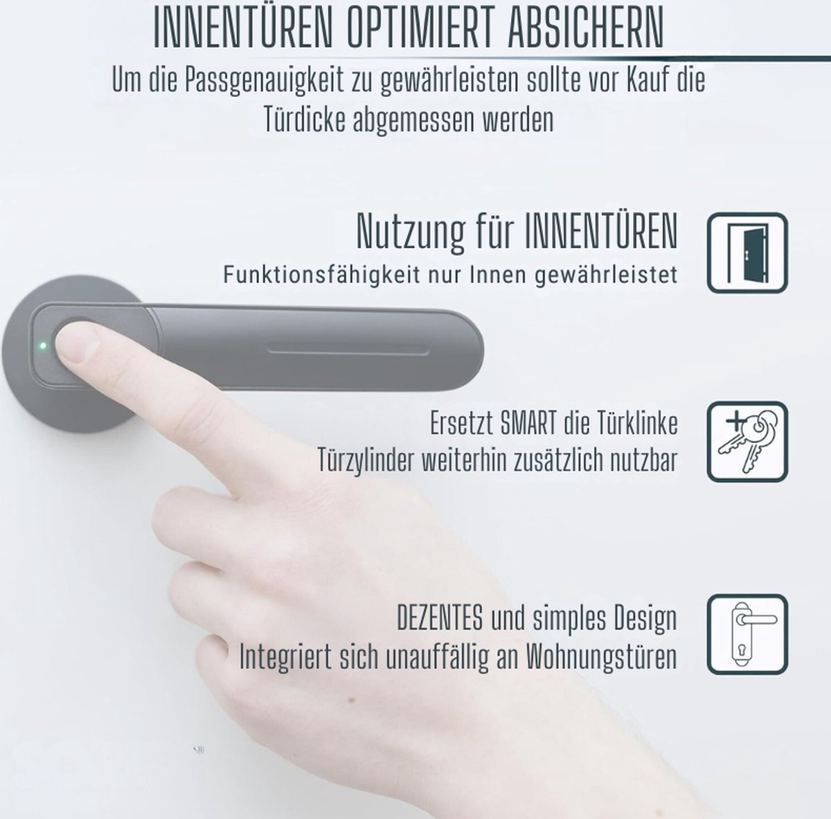 Smart Handle Elektronisch Deurslot Vingerafdruk & Bluetooth Zwart
