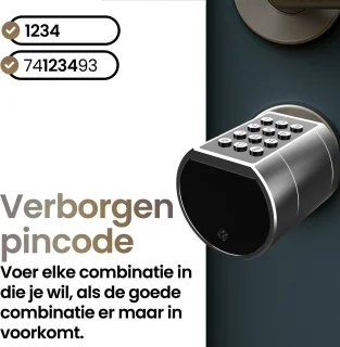 Smart Lock Slim cilinderslot Vingerafdruk Pincode Zilver
