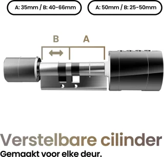 Smart Lock Slim cilinderslot Vingerafdruk Pincode Zilver