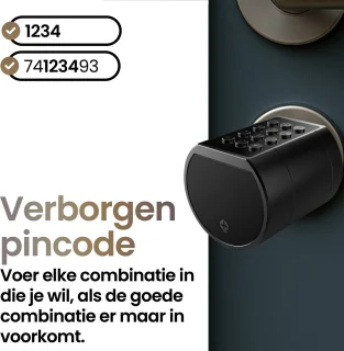 Smart Lock Slim Cilinderslot Zwart