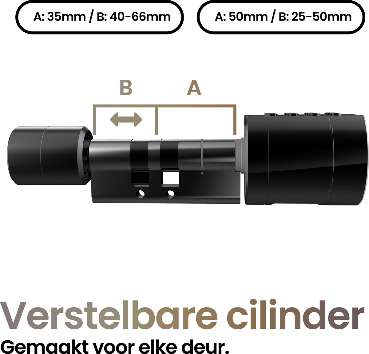 Smart Lock Slim Cilinderslot Zwart