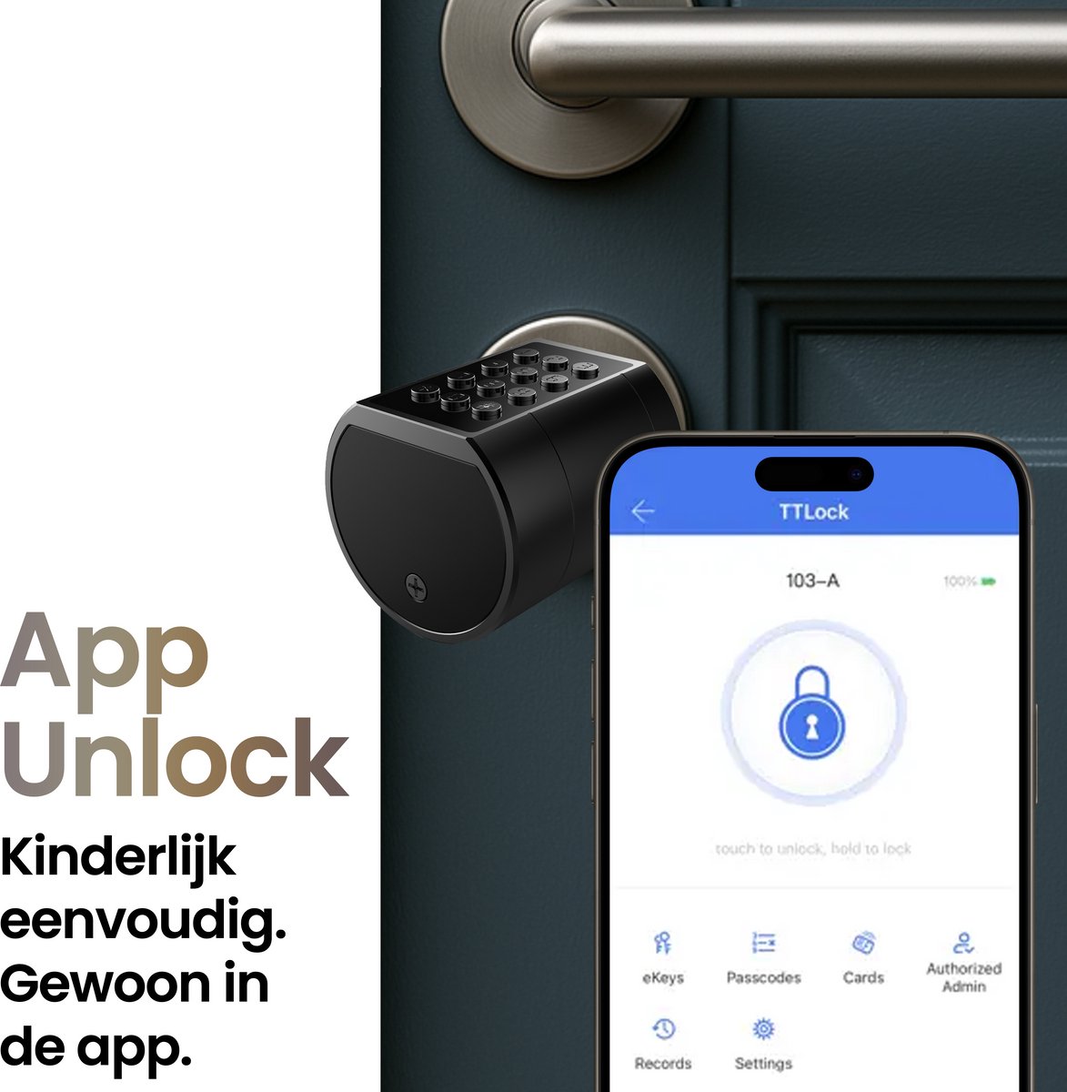 Smart Lock Slim Cilinderslot Zwart