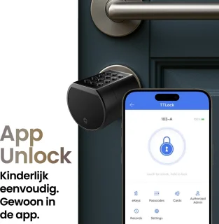 Smart Lock Slim Cilinderslot Zwart
