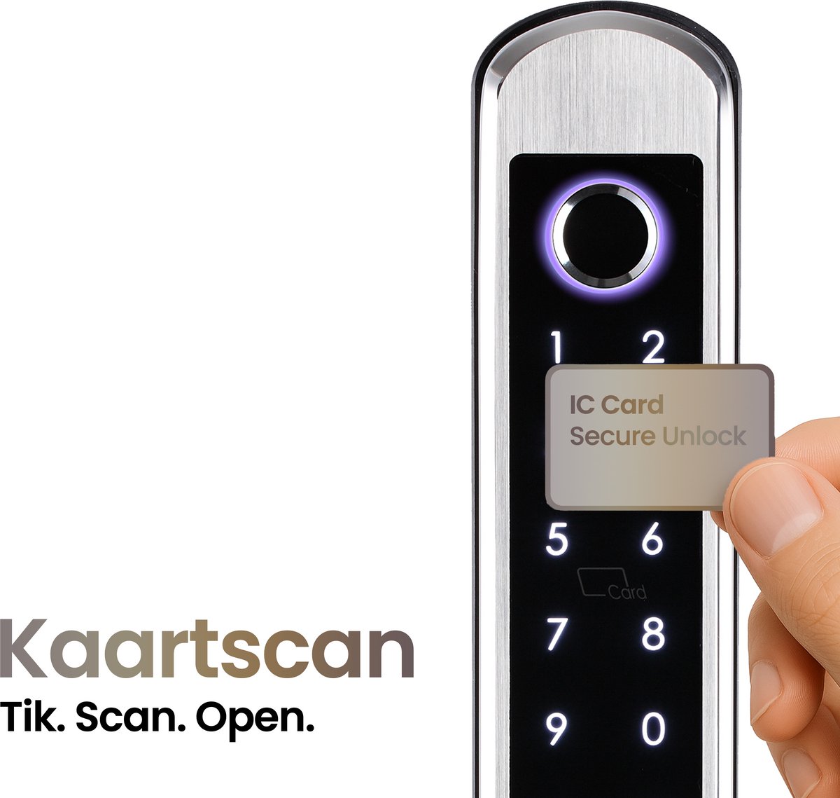 Smart Lock Slim deurslot Aluminium Zilver