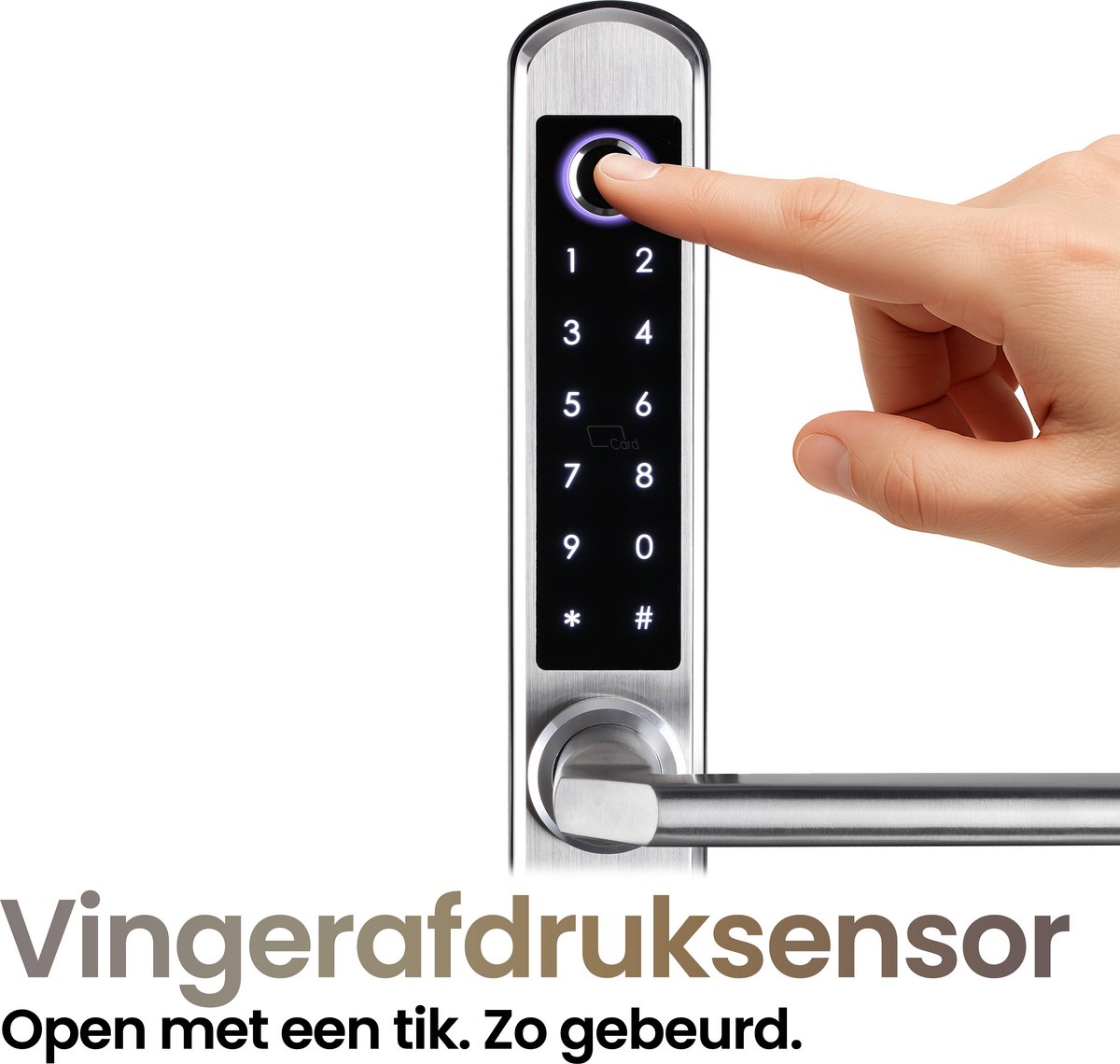 Smart Lock Slim deurslot Aluminium Zilver