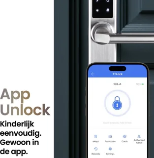 Smart Lock Slim deurslot Aluminium Zilver