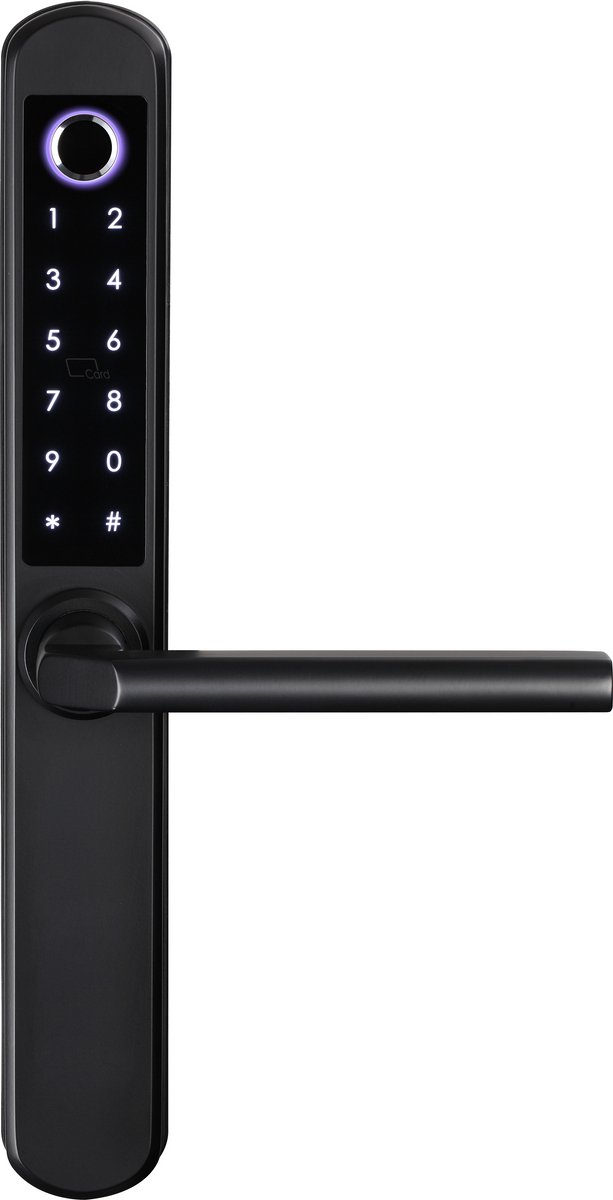 Smart Lock Slim deurslot Vingerafdruk Pincode App Zwart