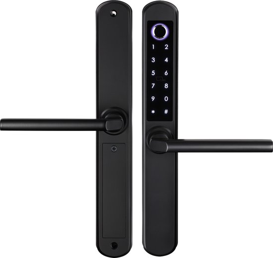 Smart Lock Slim deurslot Vingerafdruk Pincode App Zwart