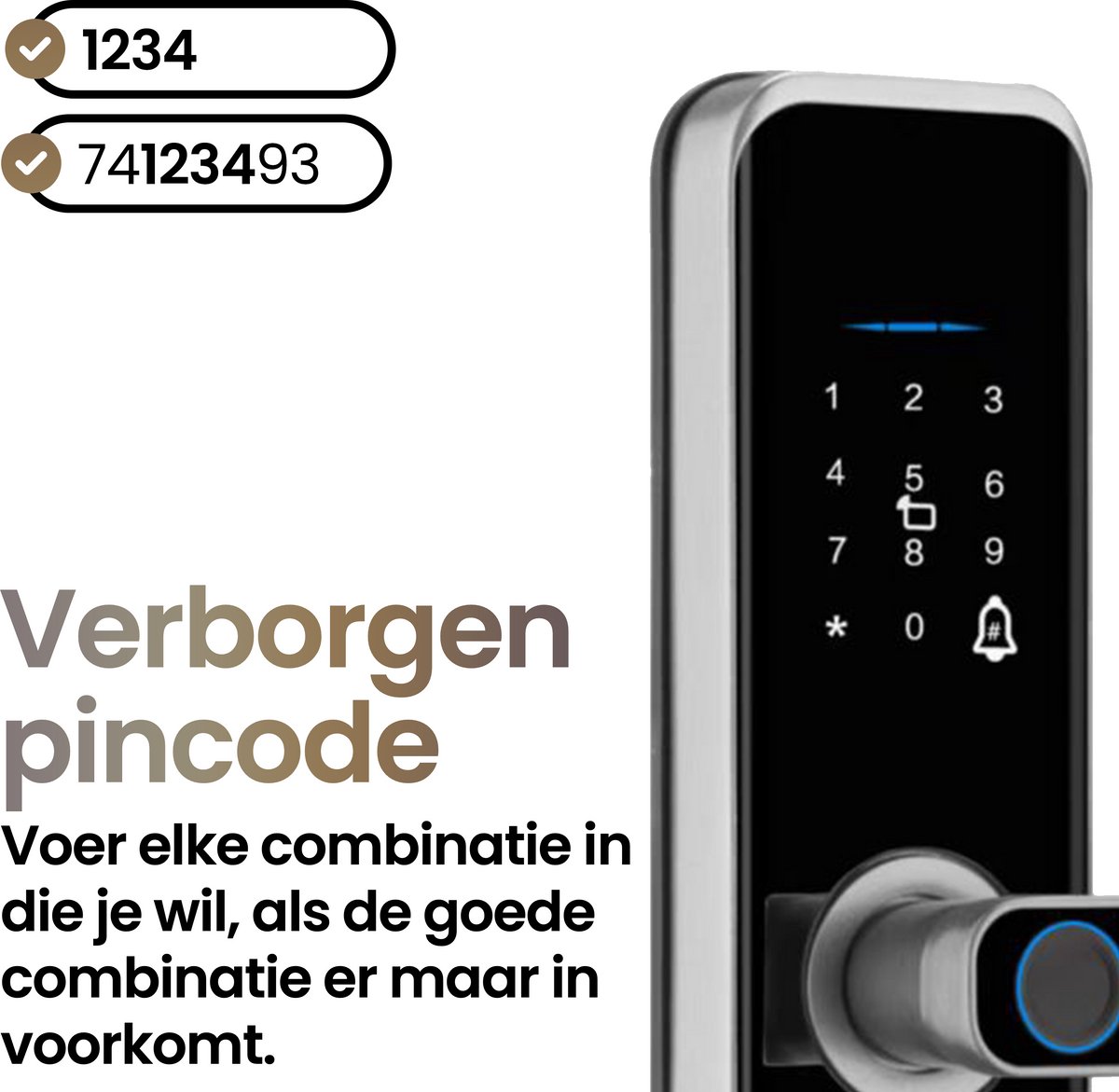 Smart Lock Slim deurslot zilver