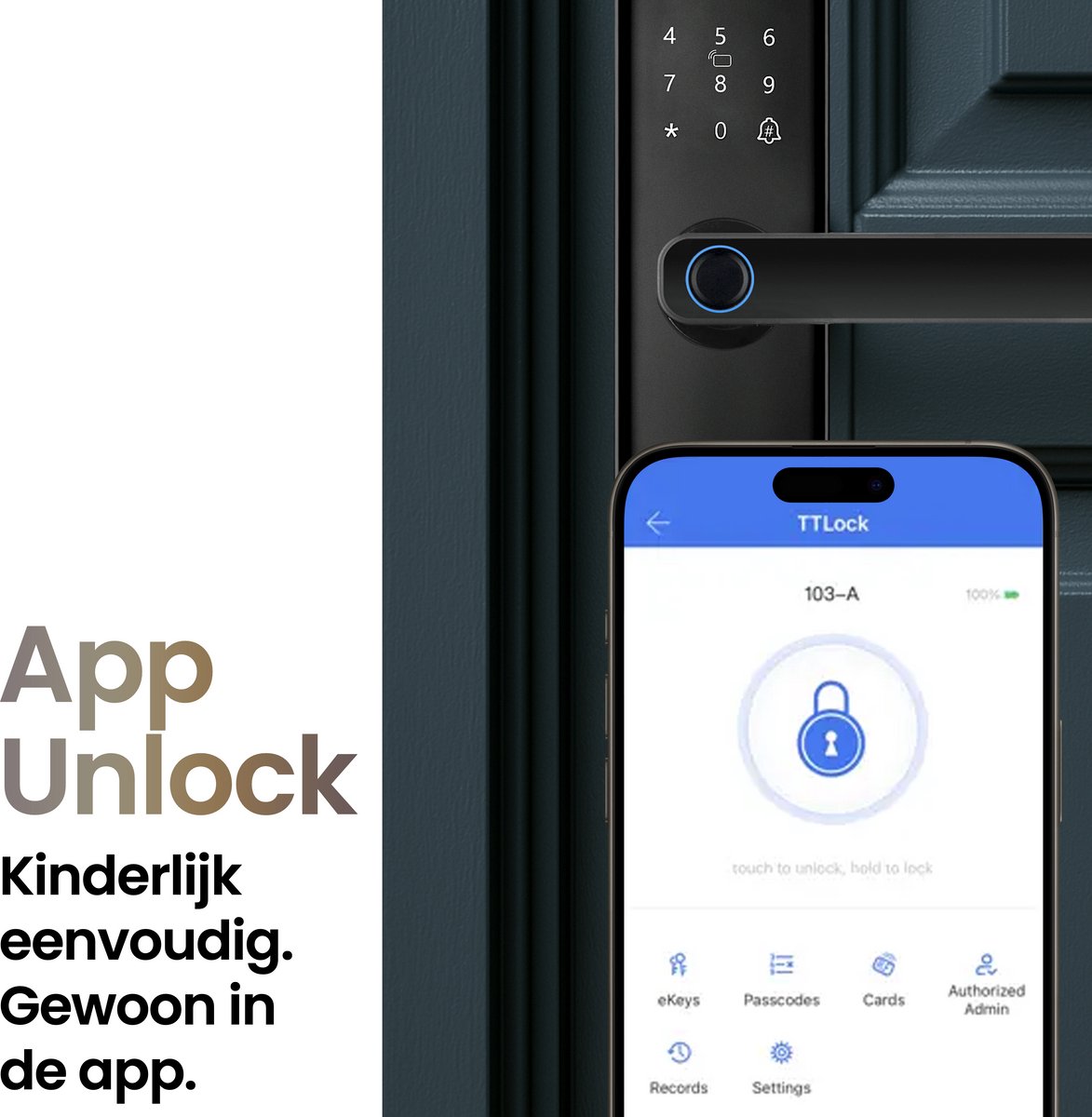 Smart Lock Slim deurslot zilver