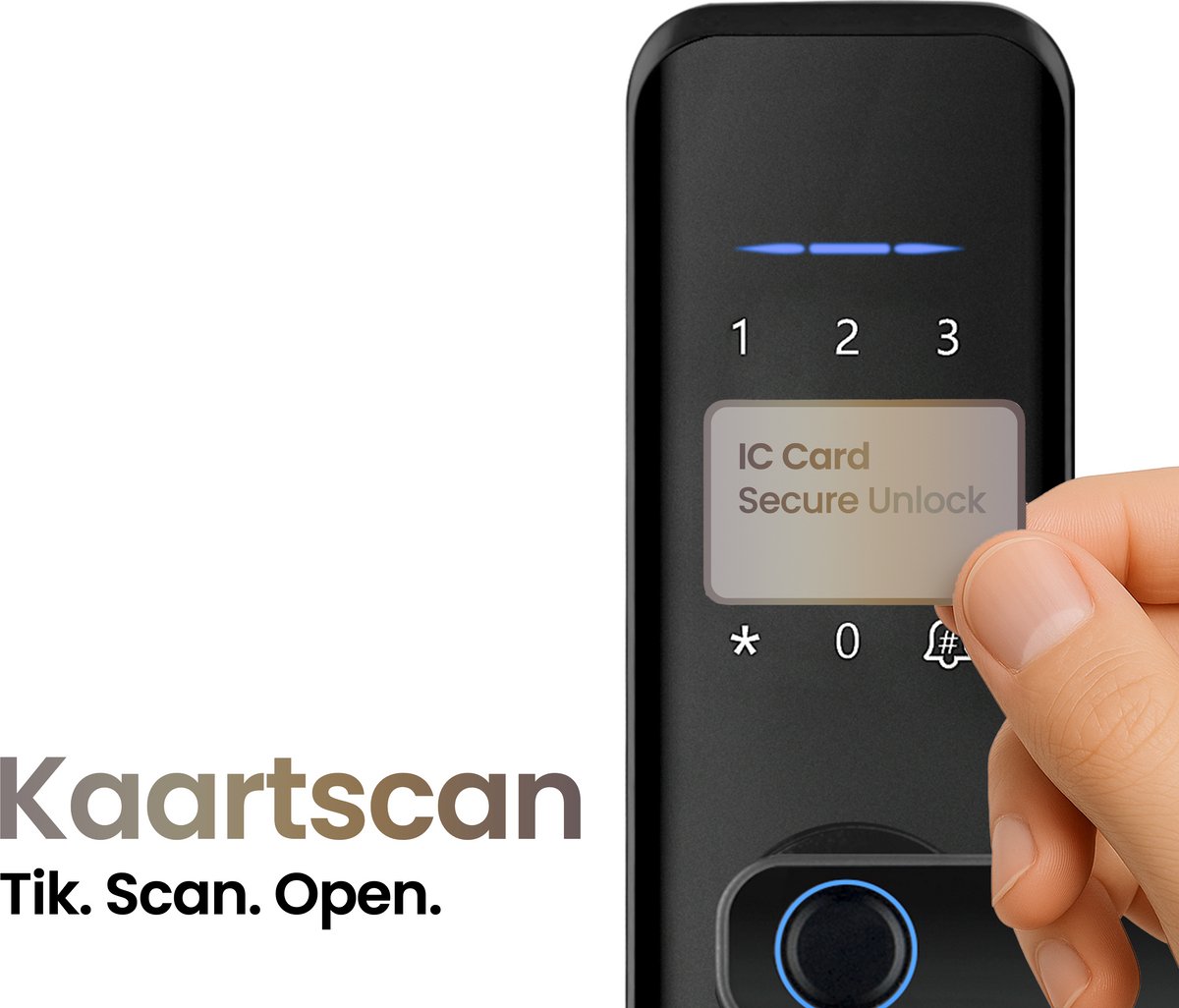 Smart Lock Slim Zwart - Vingerafdruk & Pincode