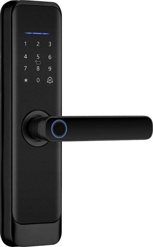 Smart Lock Slim Zwart - Vingerafdruk & Pincode