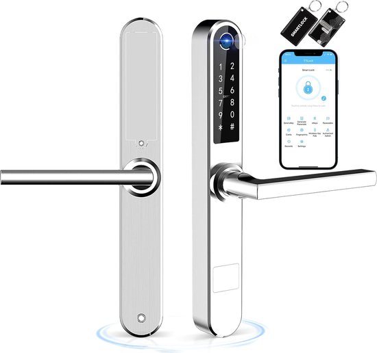 Smart Lock Vingerafdrukslot Touchscreen Zilver