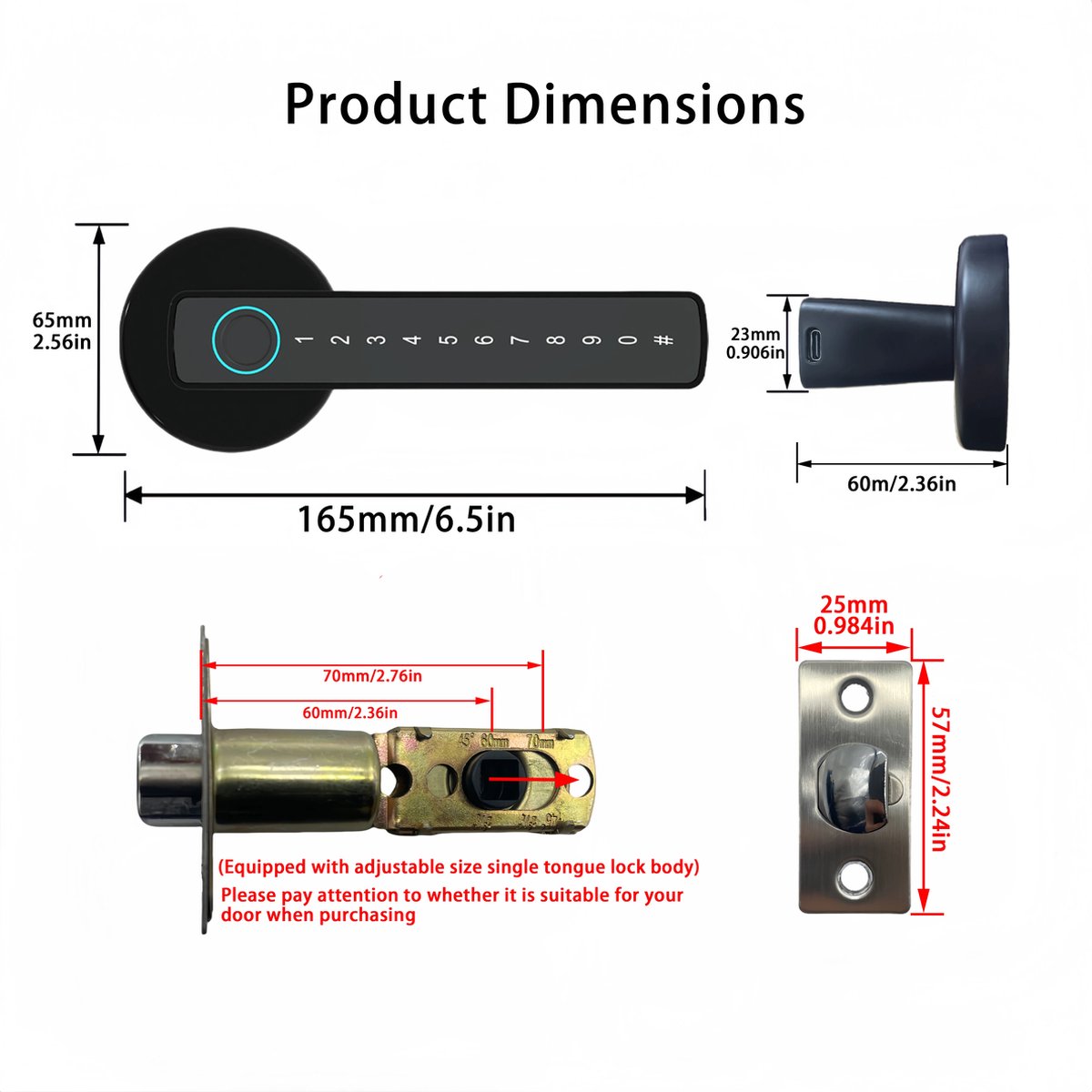 Smart Lock zwart - deurslot met vingerafdruk en code