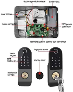 Smart Wifi Door Lock Fingerprint Password IC Card for Home Office