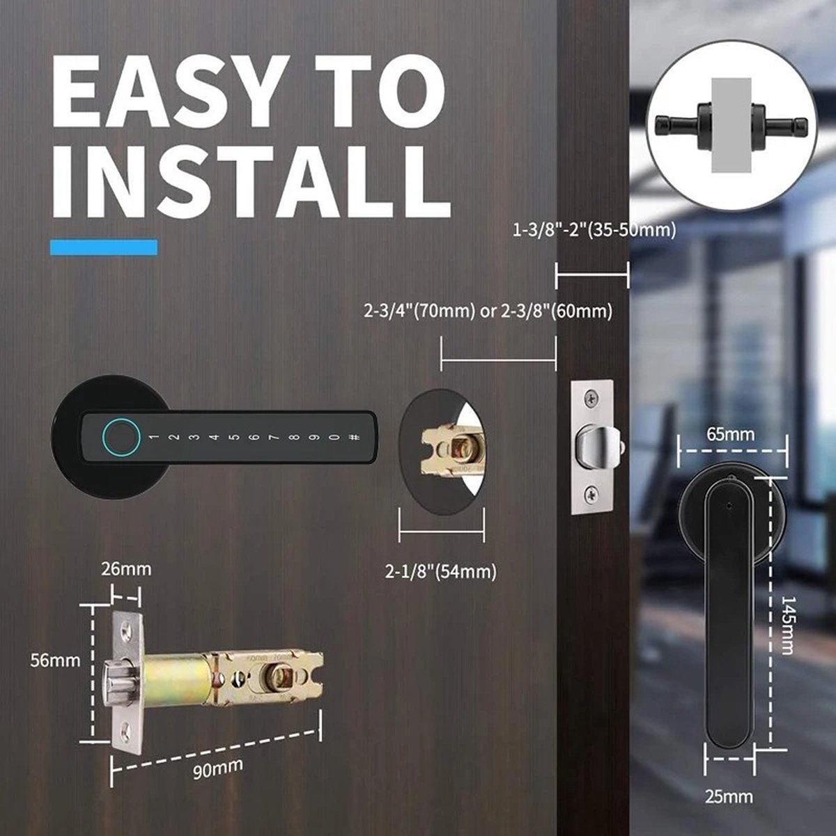 Smartlock Elektrisch Deurslot met Vingerafdruk en Code