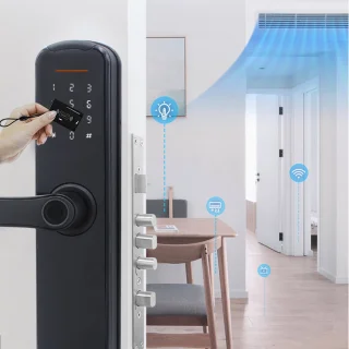 Smartlock Kantoorslot Waterdichte Deurklink Batterij Wi-Fi Vingerafdruk