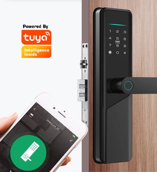Smartlock Kantoorslot Waterdichte Deurklink Batterij Wi-Fi Vingerafdruk
