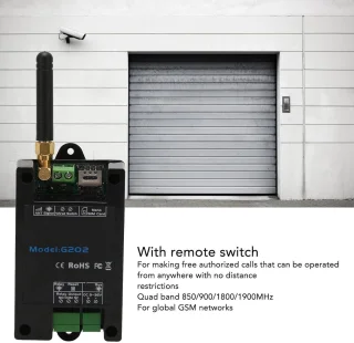 SnelShoppen - GSM G202 Port Remote Control - Draadloze Deuropener met 3A 240VAC, Programmeerbaar met 200 Telefoonnummers, Wereldwijd Quad Band, Voor T
