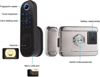 SnelShoppen - Slimme Deurslot Wifi Elektronisch Digitaal Afstandsbediening Vingerafdruk Kaart Wachtwoord Toetsenbord Nachtgrendel Voor Deurhandgrepen