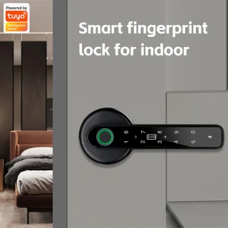 SnelShoppen - Vingerafdruk Deurslot 5-in-1 Slimme Deurknop met App, Vingerafdruk, IC-kaarten, Wachtwoord en Back-up Toetsen voor Slaapkamer, Kantoor e