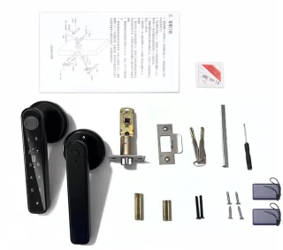 SnelShoppen - Vingerafdruk Deurslot 5-in-1 Slimme Deurknop met App, Vingerafdruk, IC-kaarten, Wachtwoord en Back-up Toetsen voor Slaapkamer, Kantoor e
