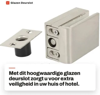 Solidchoice deurslot vergrendeling - glazen deurbout - draaiknop