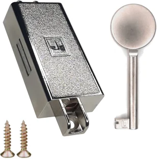 Spaans slot links, montageafstand 64 mm, mat vernikkeld