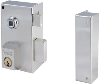 Standaard deurslot, vernikkeld, ingang 40 mm