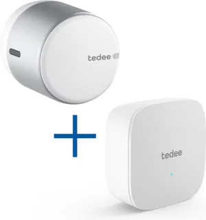 Tedee GO SET V1 White Smartlock met WifiBridge 57mm