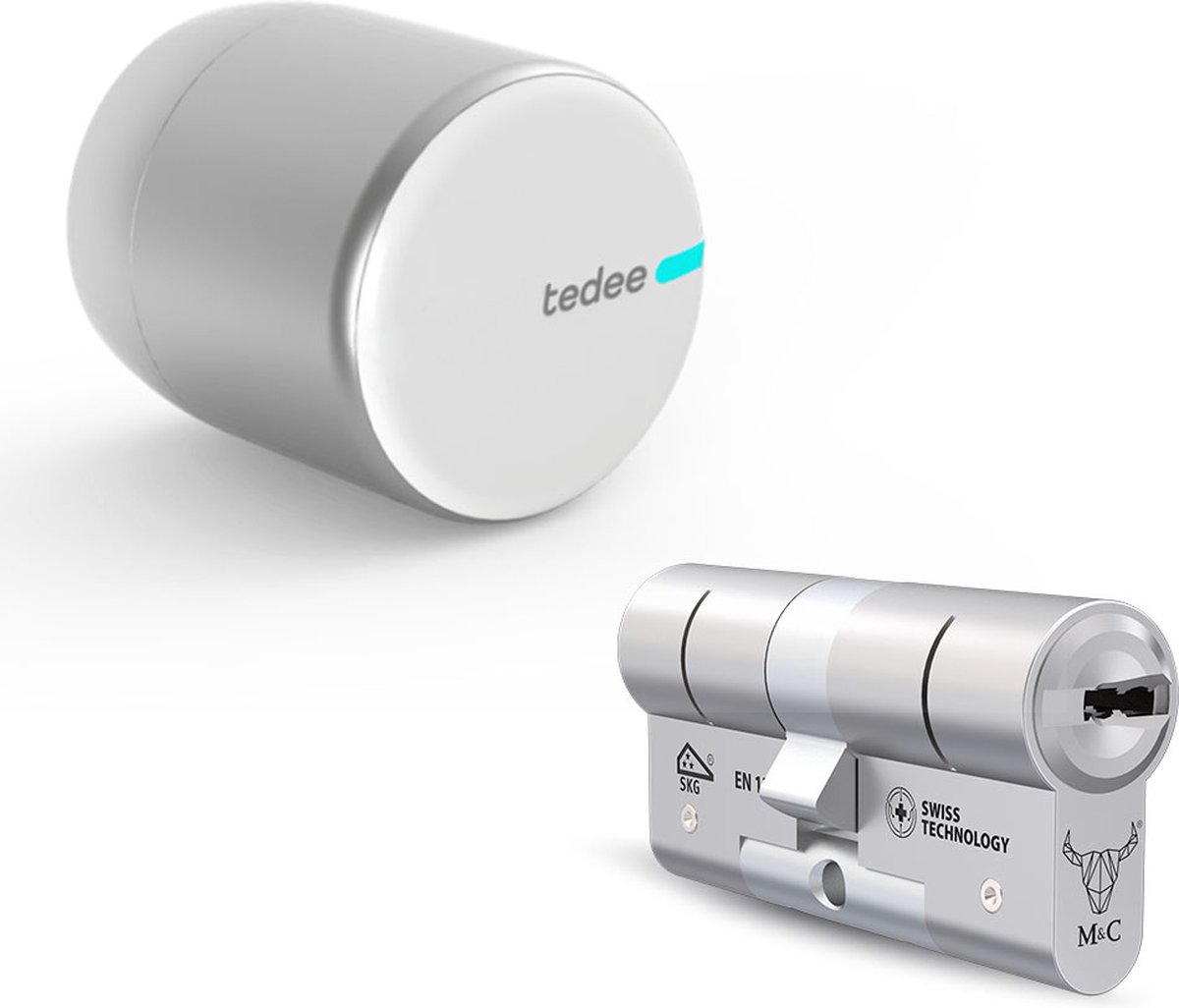 Tedee PRO Smartlock SET2 zilver met SKG3 cilinder en 3 sleutels