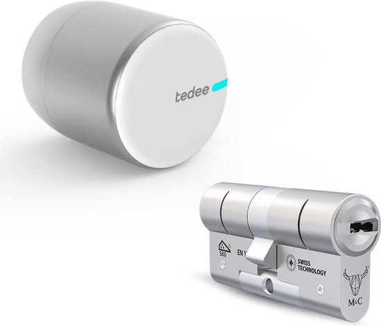 Tedee PRO Smartlock SET2 zilver met SKG3 cilinder en 3 sleutels
