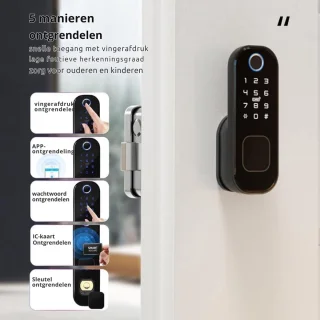 Thuys Smartlock Deurslot Met Vingerdrukherkenning Zwart
