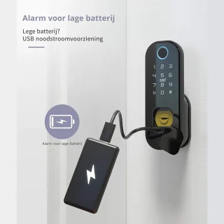 Thuys Smartlock Deurslot Met Vingerdrukherkenning Zwart