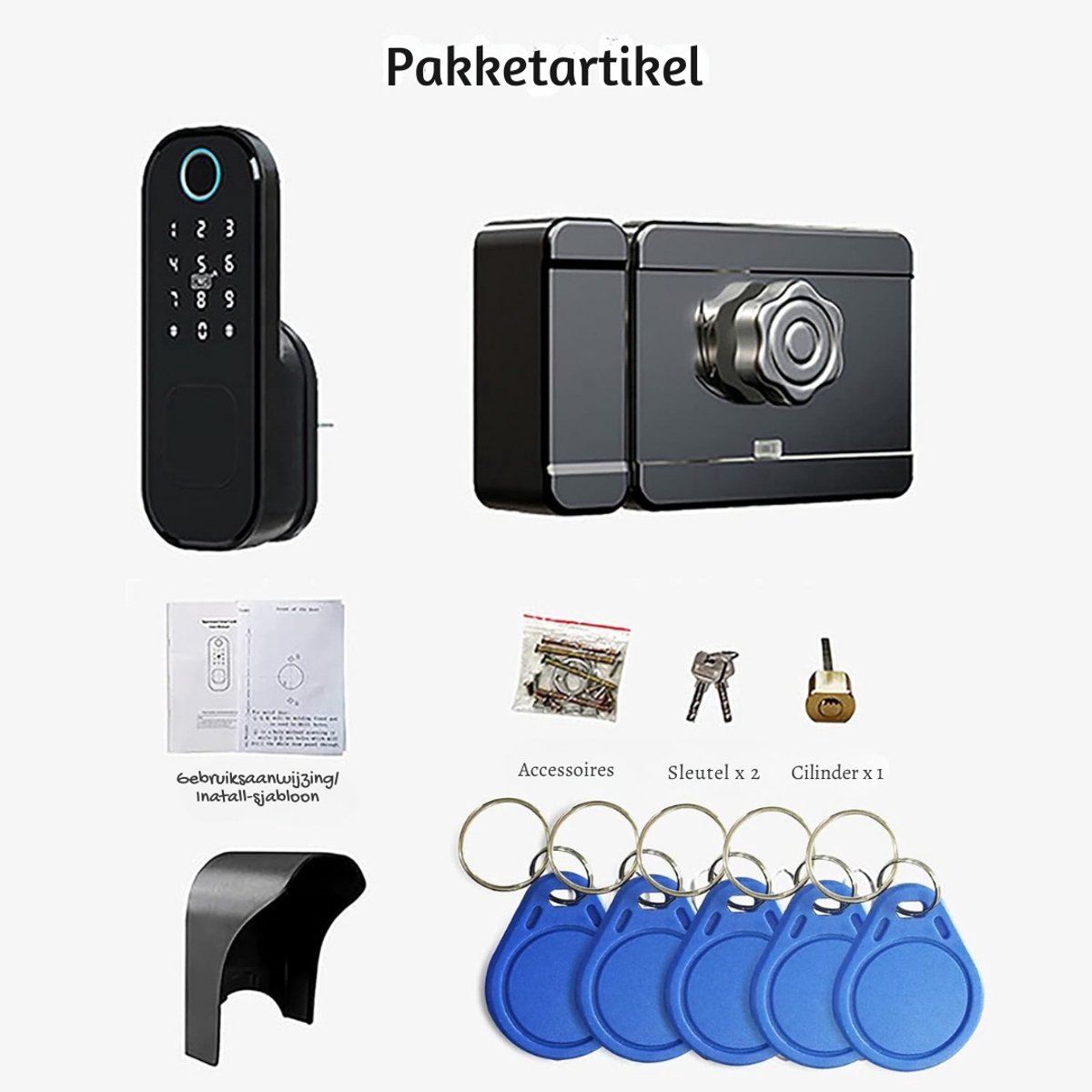 Thuys Smartlock Deurslot Met Vingerdrukherkenning Zwart