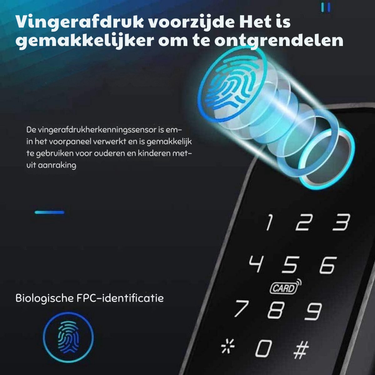 Thuys Smartlock Deurslot Met Vingerdrukherkenning Zwart