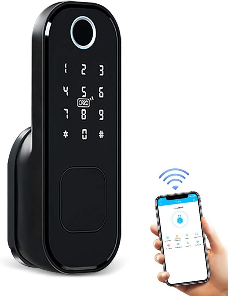 Thuys Smartlock Deurslot Met Vingerdrukherkenning Zwart