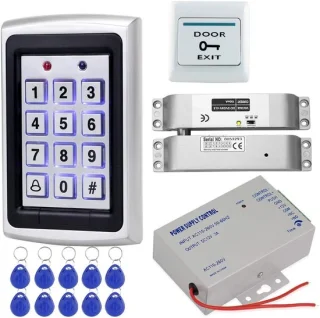 Toegangscontrolesysteem metaal 125KHz RFID-sleutelpad EM-lezer + elektrisch slot + DC12V/3A