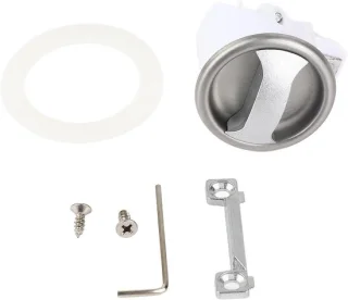 Toiletslot - geborsteld staal - zilver - 43mm