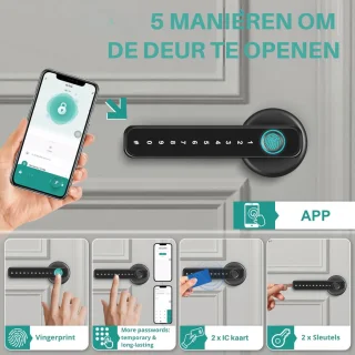 Truskore Premium Slim Elektrisch Deurslot met Vingerafdruk