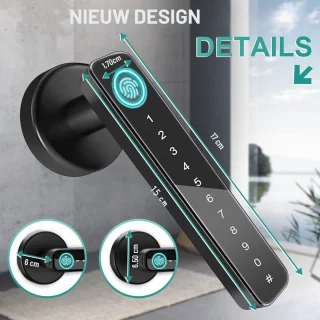 Truskore Premium Slim Elektrisch Deurslot met Vingerafdruk