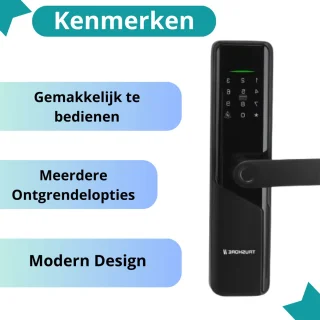 Truskore Smart Lock Slim Deurslot Vingerafdruk Codevergrendeling Met App