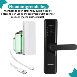 Truskore Smart Lock Slim Deurslot Vingerafdruk Codevergrendeling Met App