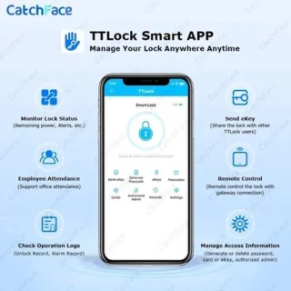 TTLock slank deurslot - smart lock - euro-cilinderslot - zwart
