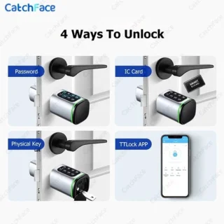 TTLock Slim Smart Lock Elektrisch Deurslot Eurocilinder Zilver