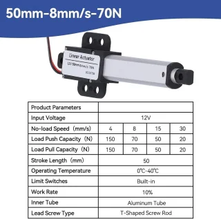Universeel 12V Mini Lineaire Actuator